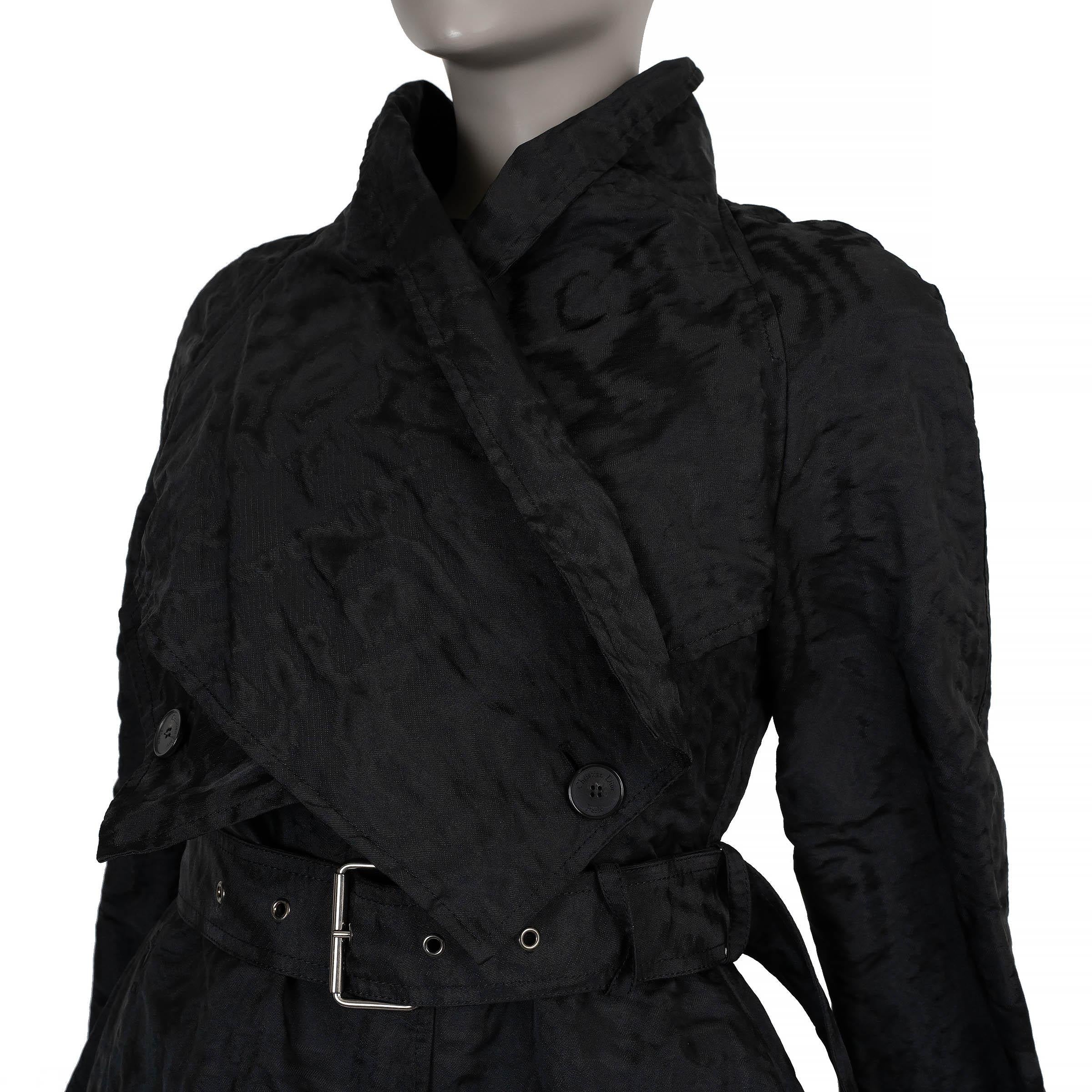 Women's CHRISTIAN DIOR black moire 2023 TRENCH & REMOVABLE VEST Coat Jacket 36 XS For Sale