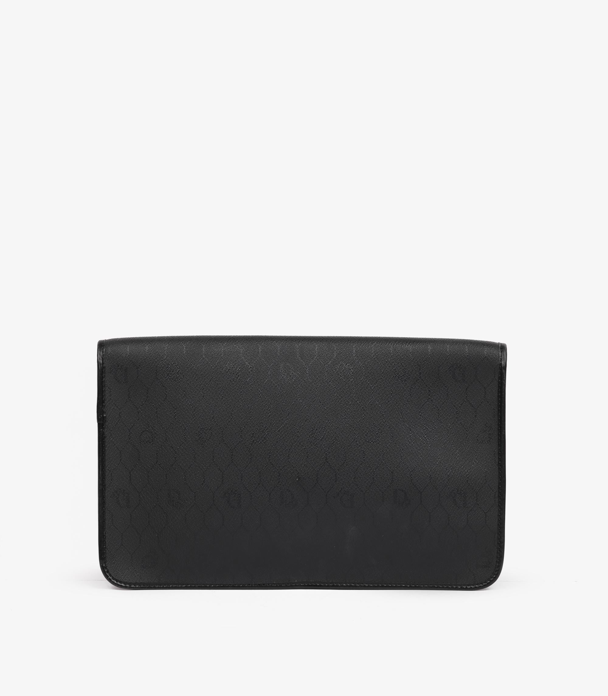 Christian Dior Black Monogram Coated Canvas & Calfskin Leather Vintage Honeycomb In Excellent Condition For Sale In Bishop's Stortford, Hertfordshire