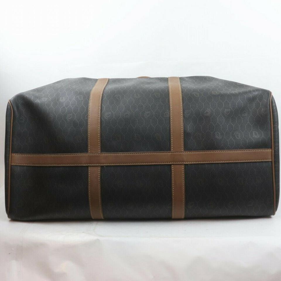 Christian Dior Black Monogram Trotter Honeycomb Boston Duffle bag 863402 In Good Condition In Dix hills, NY