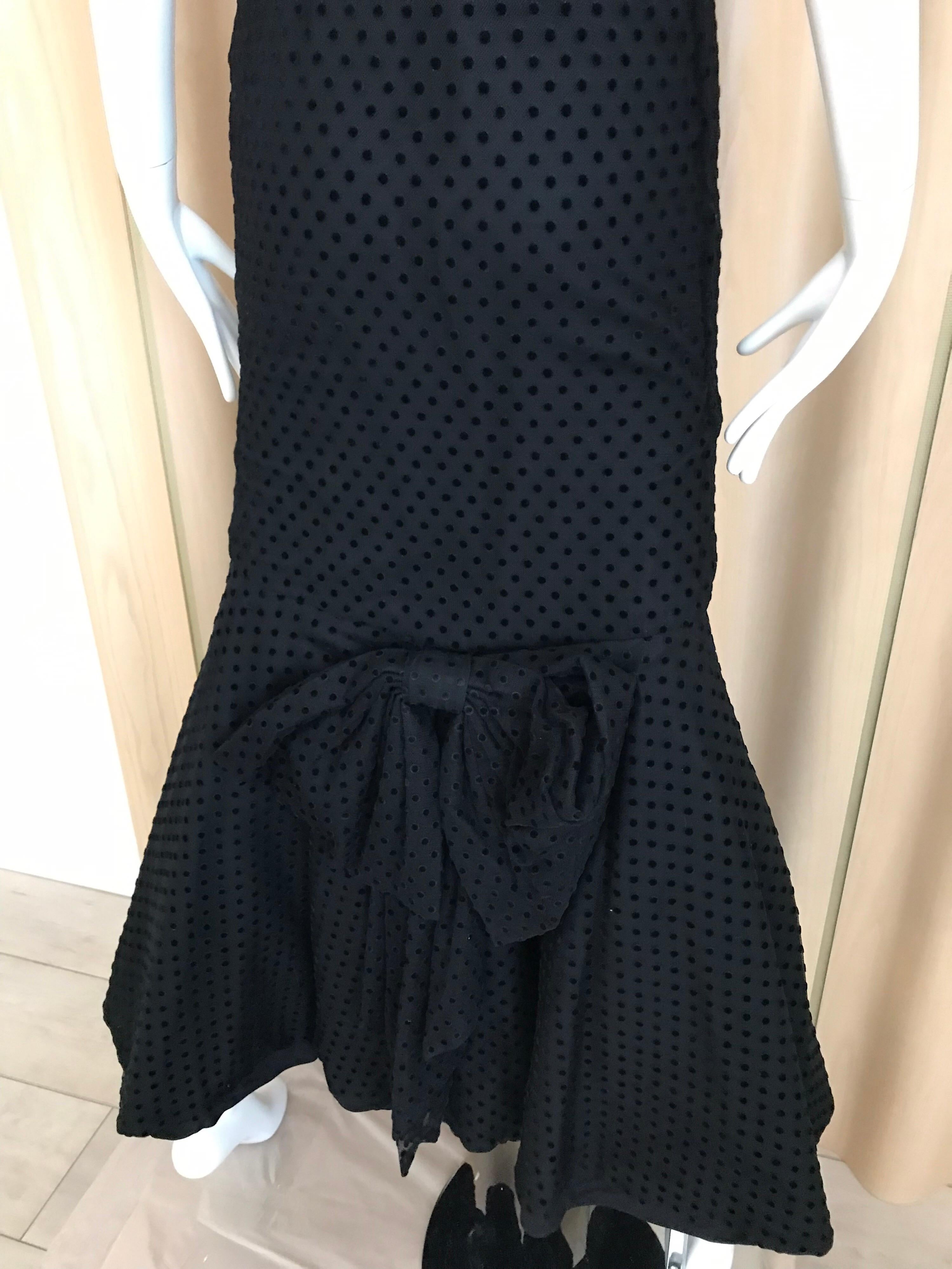 Christian Dior Black Net Dress with Velvet Dot Dress For Sale 3