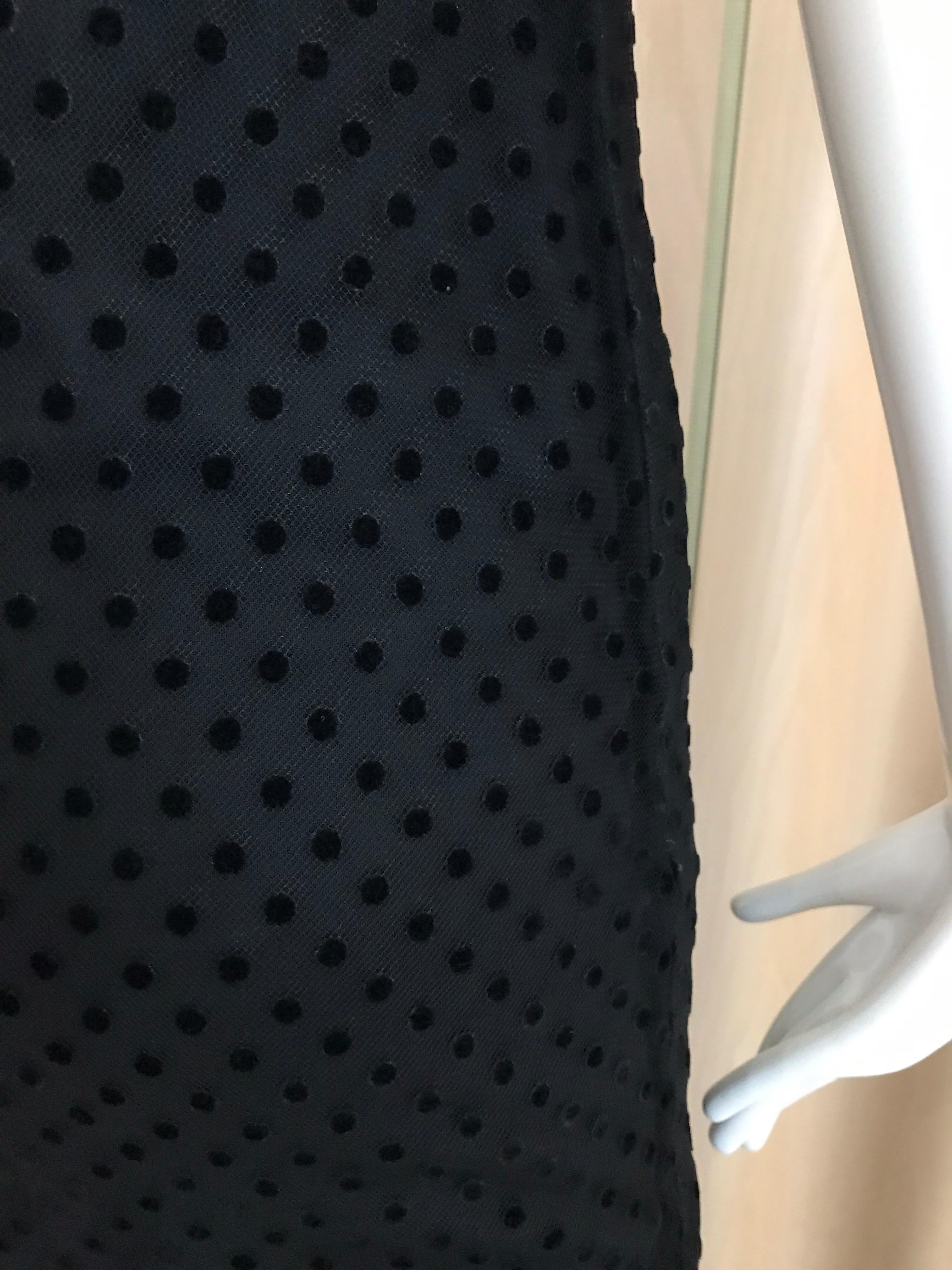 Women's Christian Dior Black Net Dress with Velvet Dot Dress
