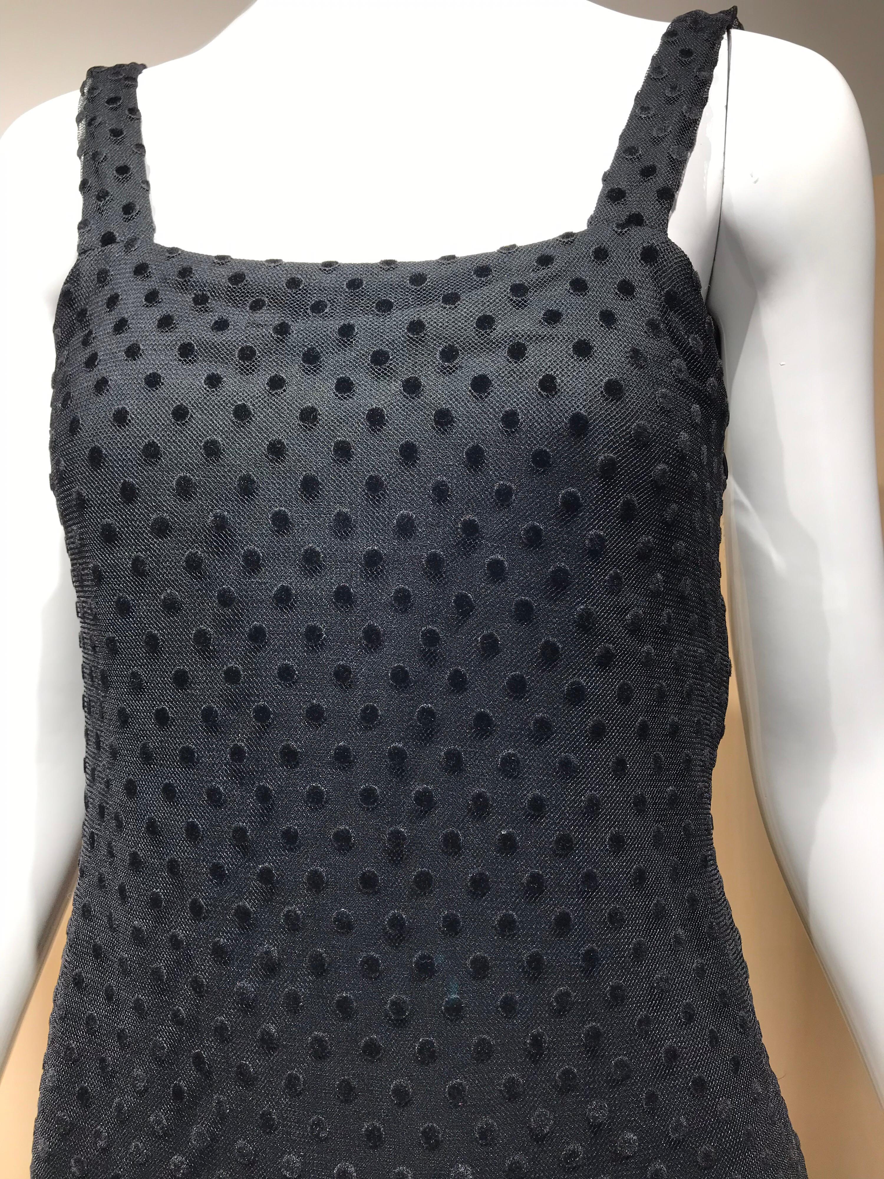 Christian Dior Black Net Dress with Velvet Dot Dress 1
