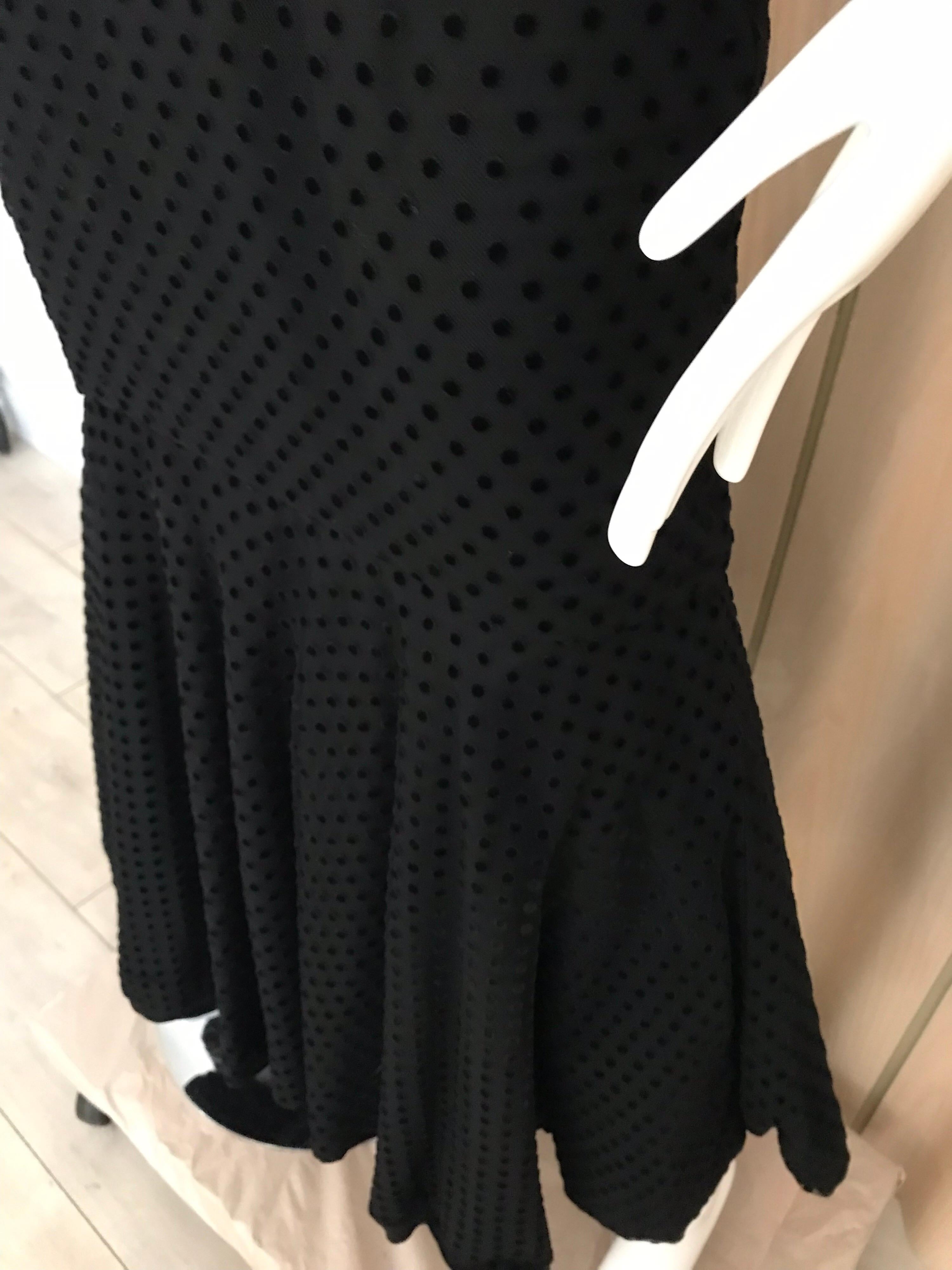 Women's Christian Dior Black Net Dress with Velvet Dot Dress For Sale