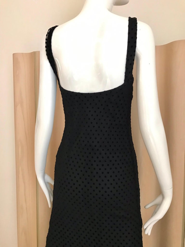 Christian Dior Black Net Dress with Velvet Dot Dress at 1stDibs