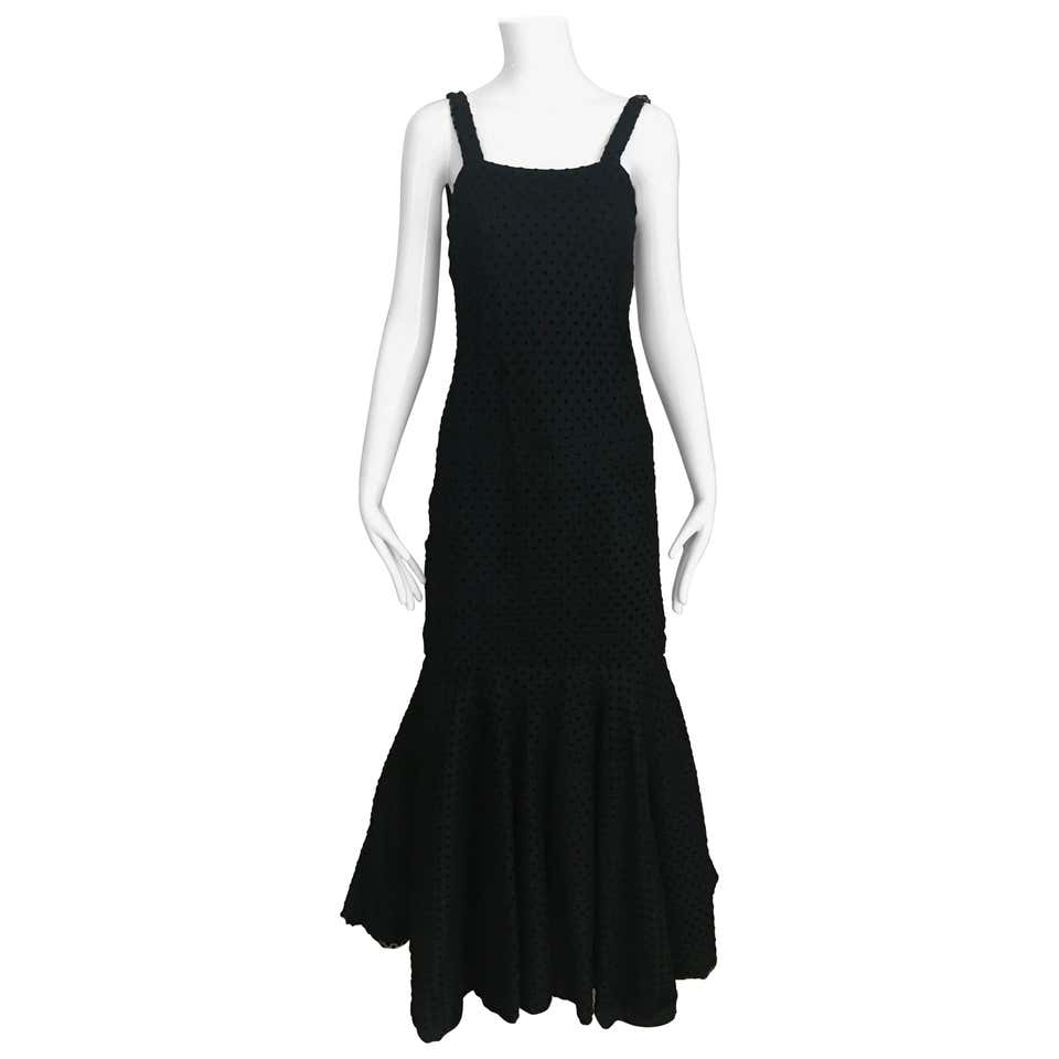 Christian Dior Black Net Dress with Velvet Dot Dress at 1stDibs