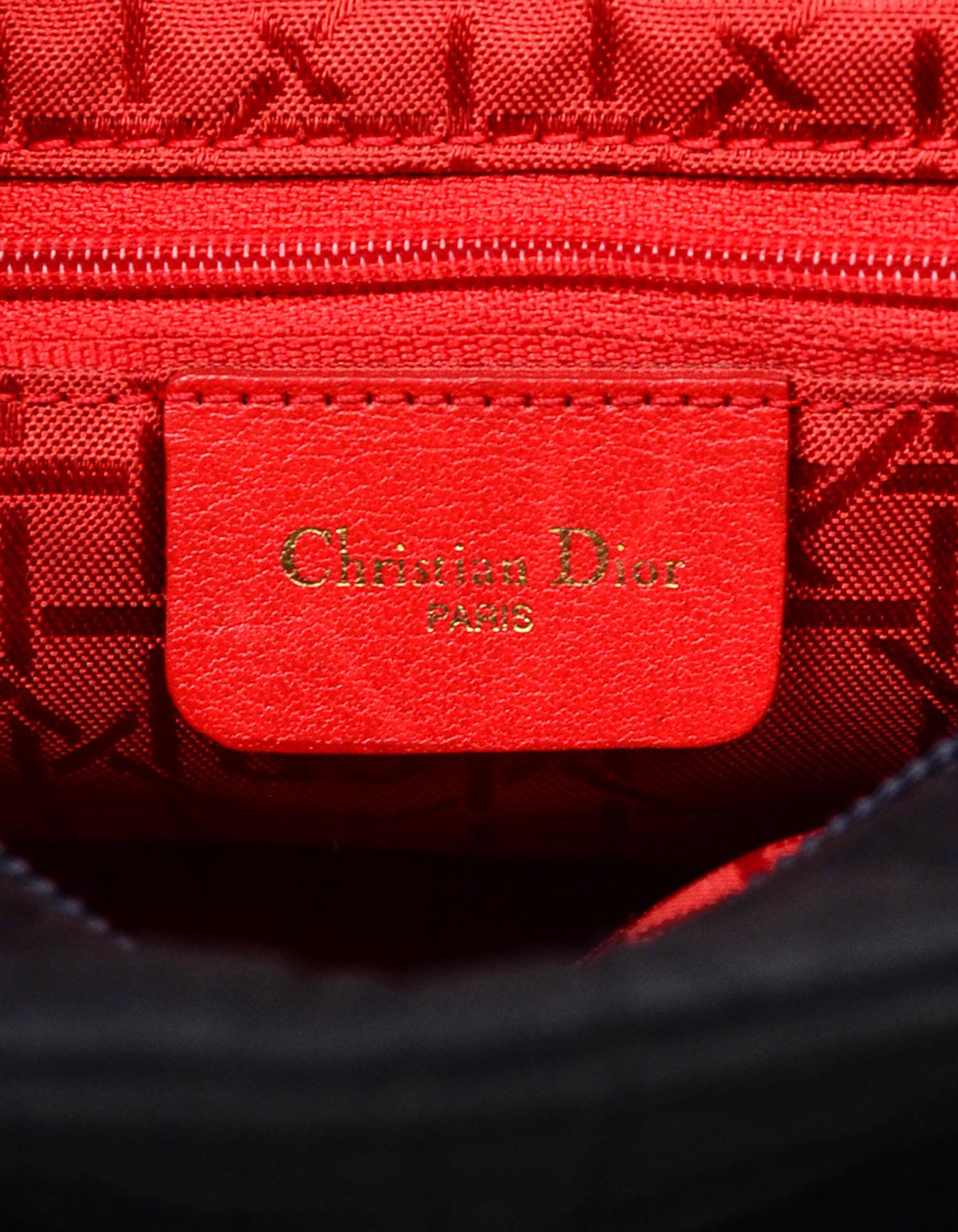 Christian Dior Black Nylon Cannage Quilted Medium Lady Dior Bag 2