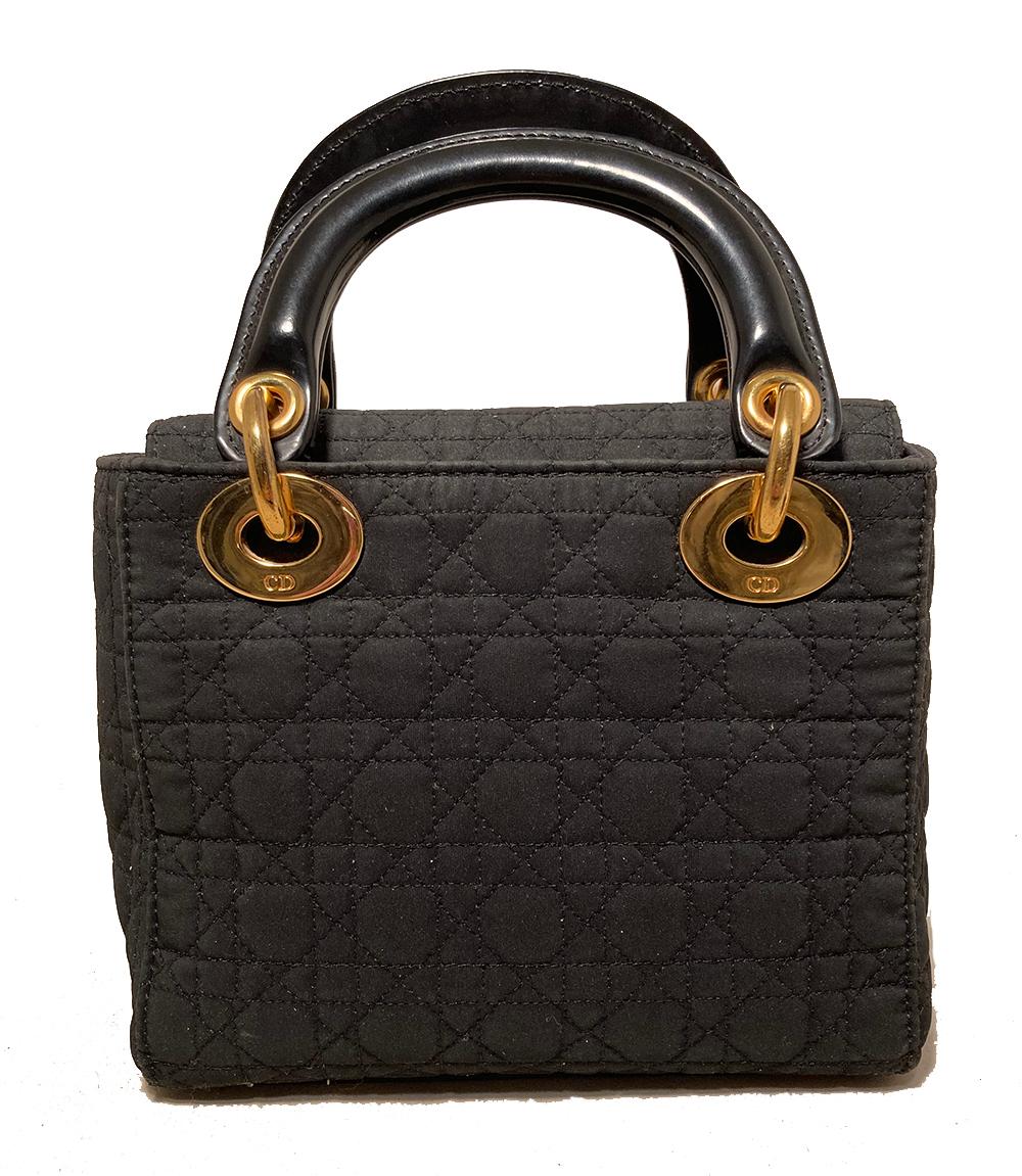 Noir Christian Dior - Mini sac Lady Dior Lady en nylon noir en vente