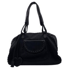 Christian Dior Schwarze schräge Canvas-Tragetasche mit Herzanhänger