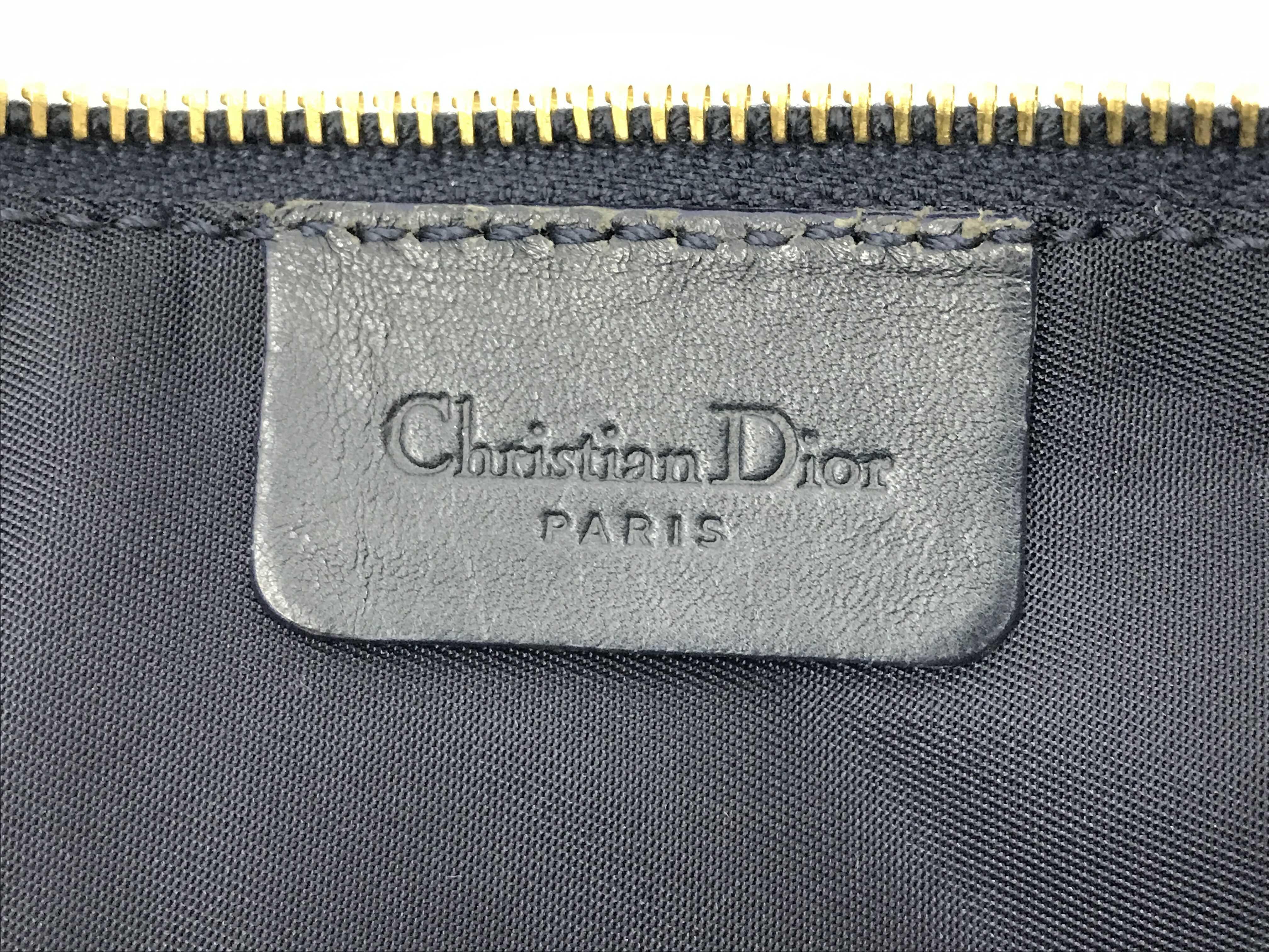 Christian Dior Black Oblique Canvas Leather Pochette Saddle Shoulder Bag In Good Condition In Irvine, CA