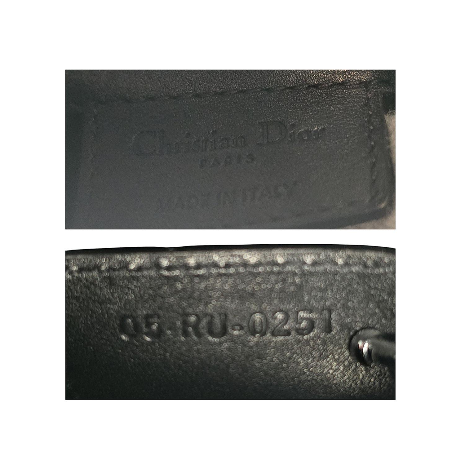 Christian Dior - Sac à main en cuir de veau gaufré Oblique - Noir en vente 3