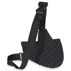 Christian Dior Black Oblique Jacquard Canvas Saddle Bag