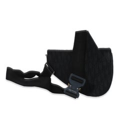 Christian Dior Black Oblique Jacquard Canvas Saddle Crossbody