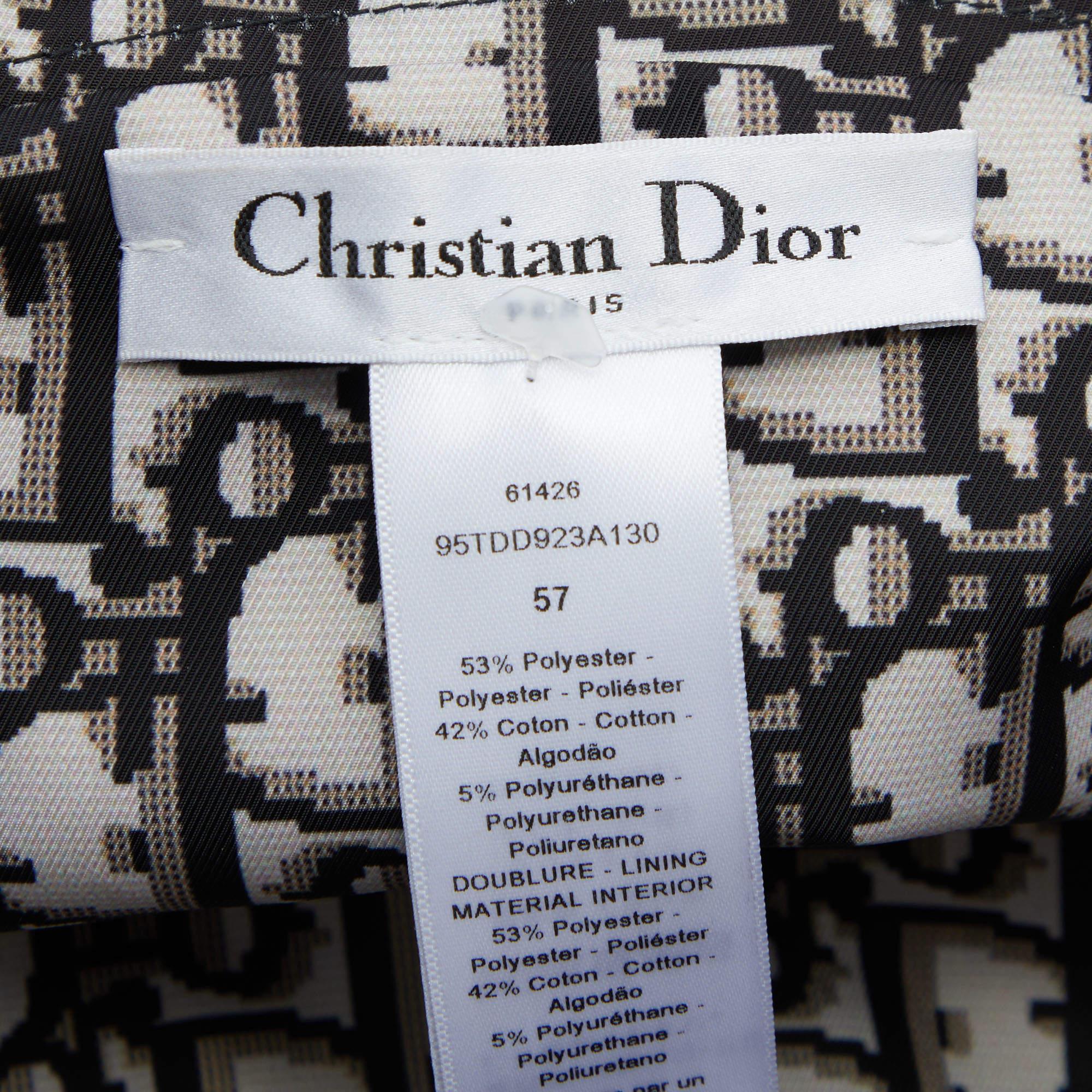 Christian Dior Black Oblique Teddy-D Brim Reversible Bucket Hat 57 1