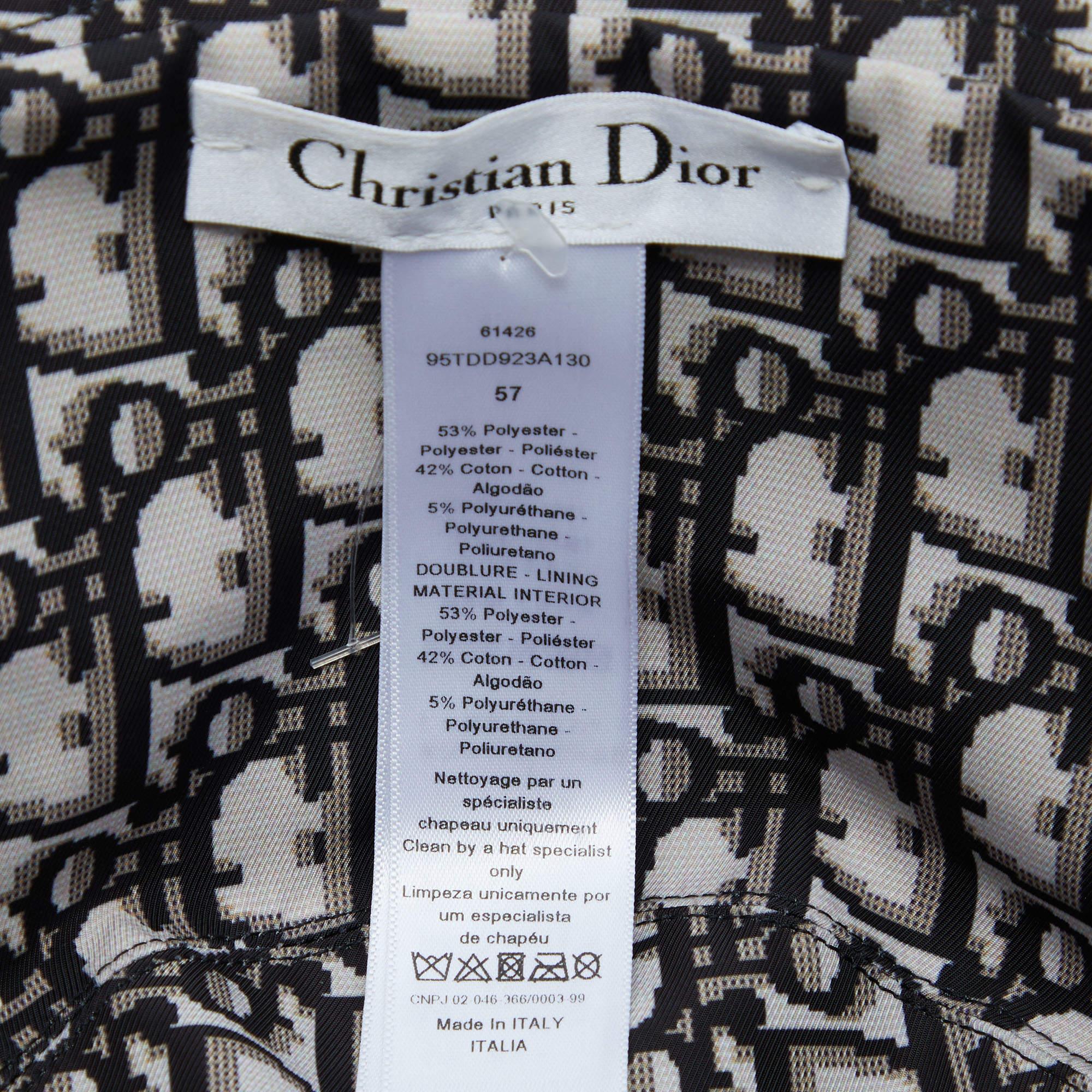 Christian Dior Black Oblique Teddy-D Brim Reversible Bucket Hat 57 2