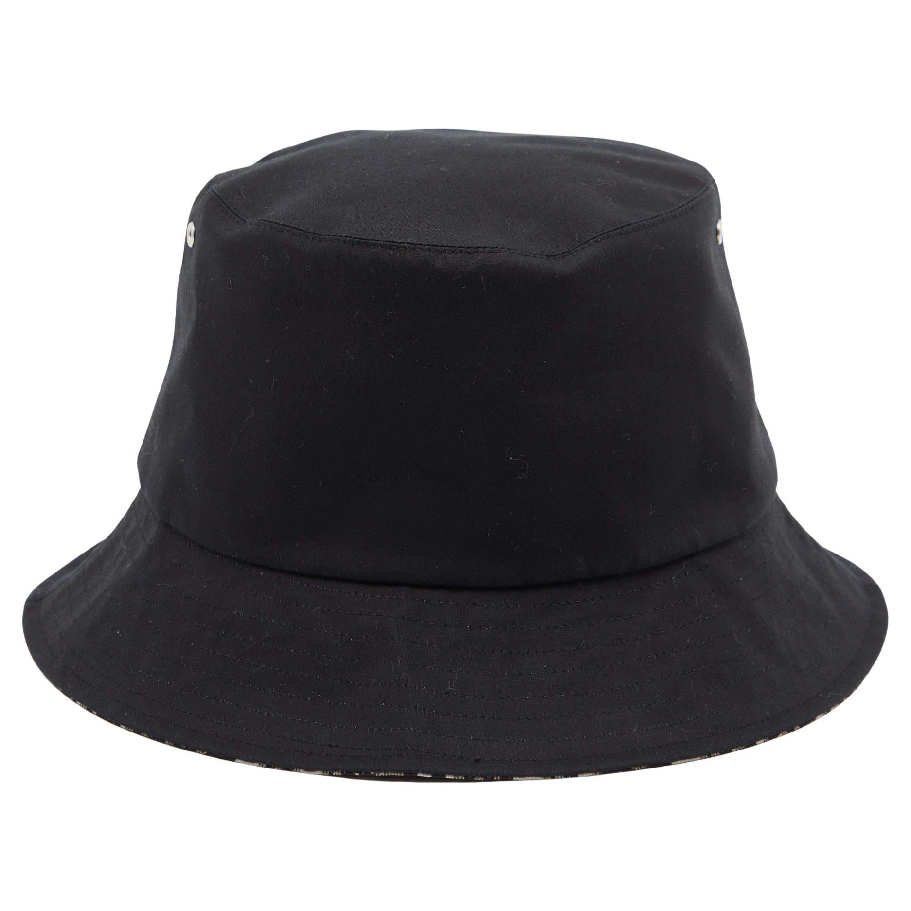 Christian Dior Black Oblique Teddy-D Brim Reversible Bucket Hat 57