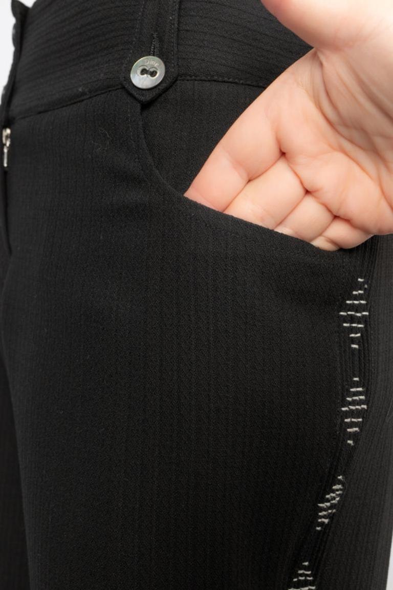 Pantalon noir Christian Dior en vente 5