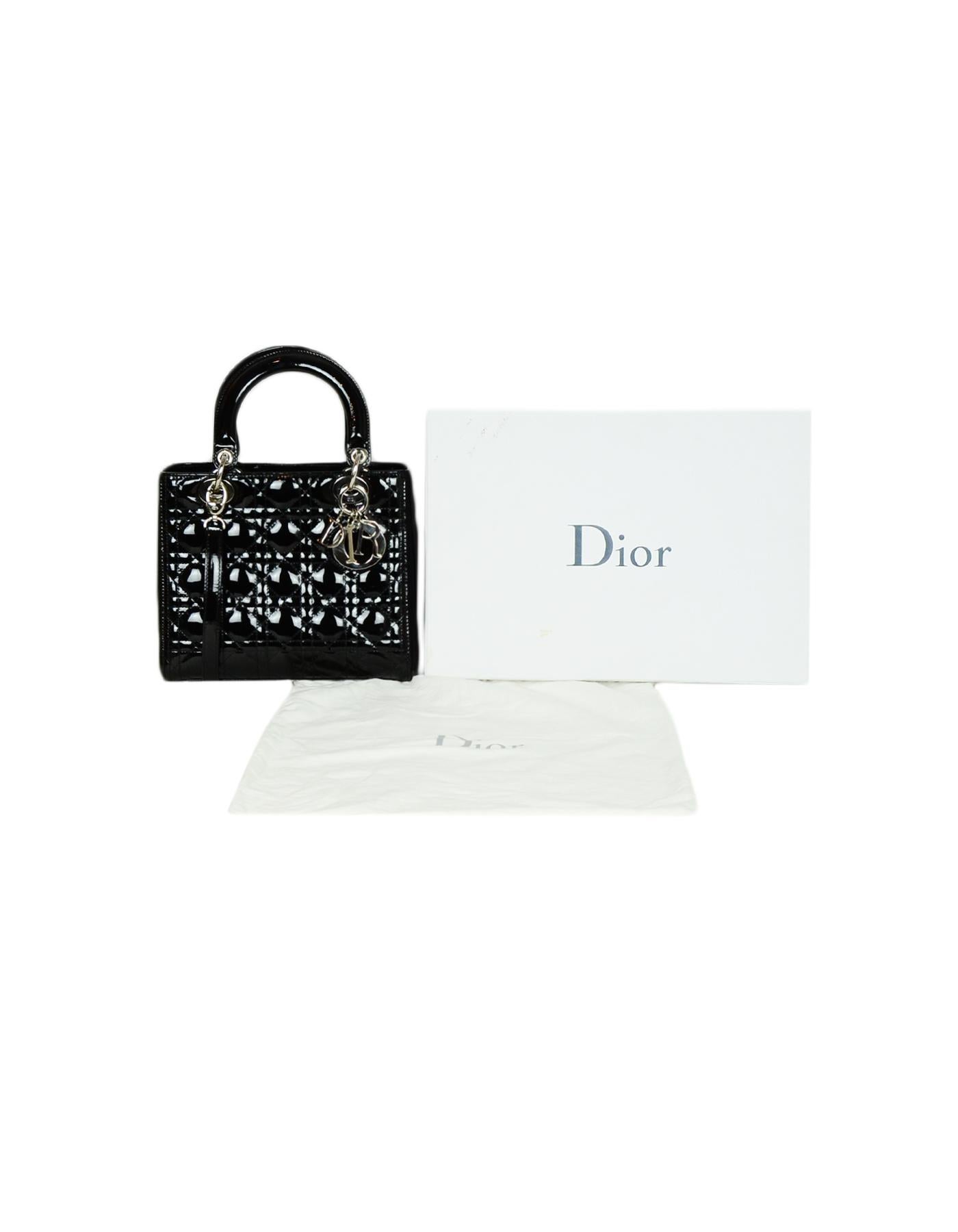 Christian Dior Black Patent Leather Cannage Medium Lady Dior Bag rt. $4, 100 4