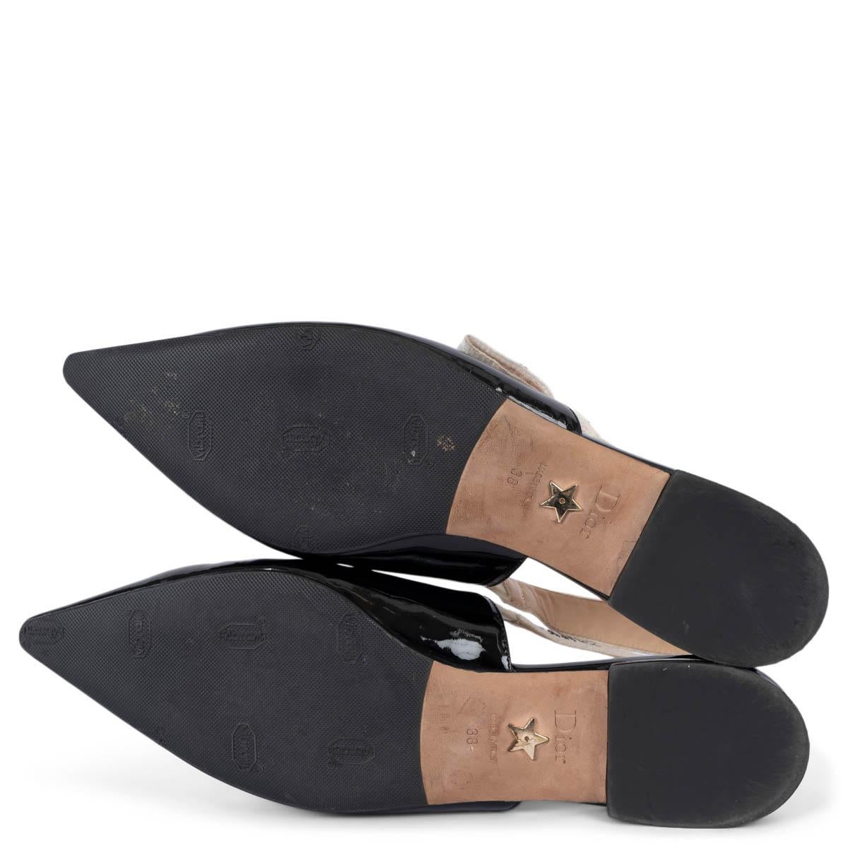 CHRISTIAN DIOR black patent leather J'ADIOR Slingbacks Flats Shoes 38 For Sale 4