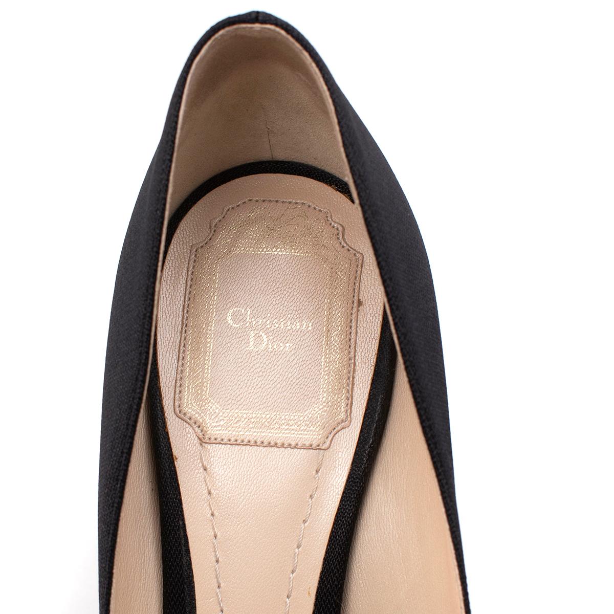 Christian Dior Black Peep Toe Transparent Heel Pumps EU 39 In Excellent Condition For Sale In London, GB