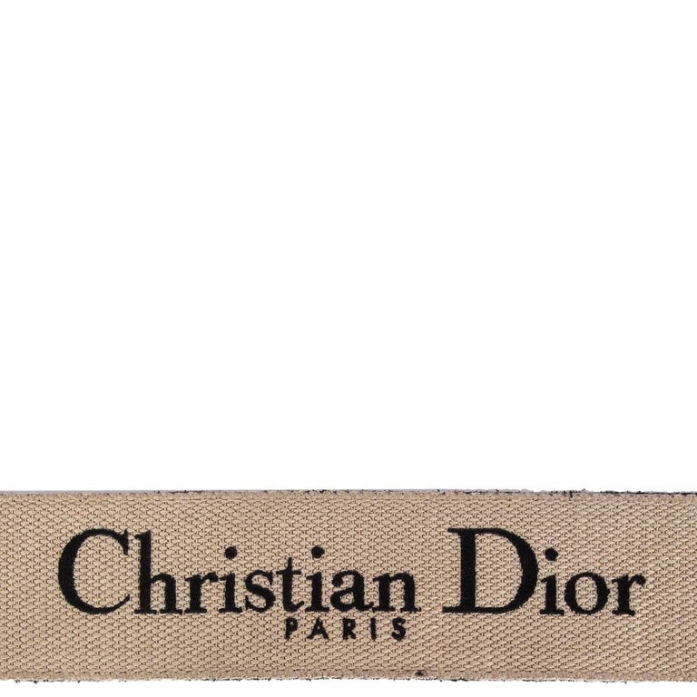 CHRISTIAN DIOR black pink beige EMBROIDERED Shoulder Strap at 1stDibs