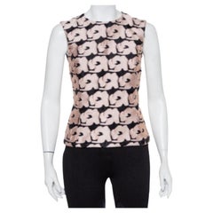 Christian Dior Black & Pink Jacquard Sleeveless Top M