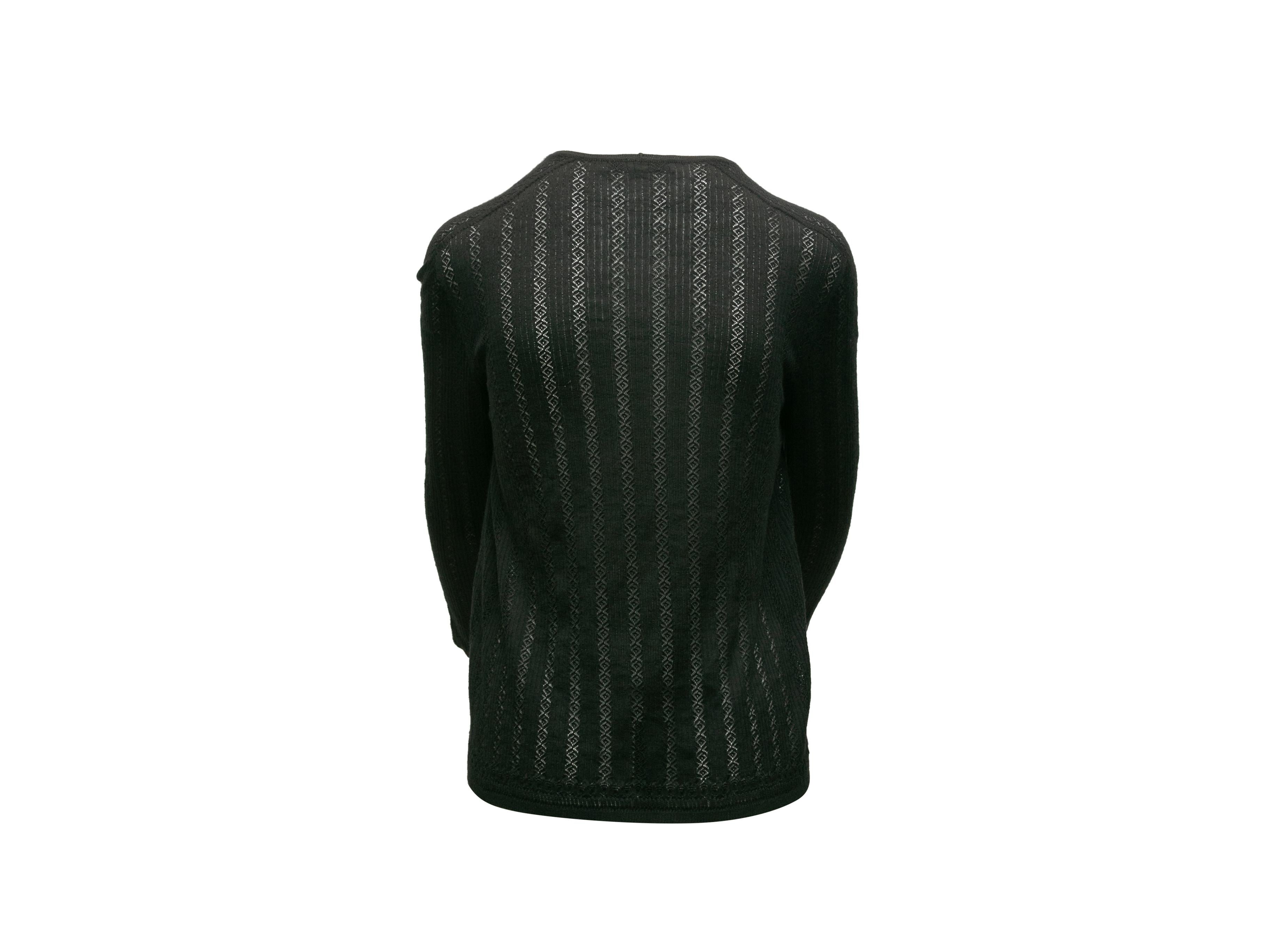 Christian Dior Black Plunging V-Neck Knit Top In Good Condition In New York, NY