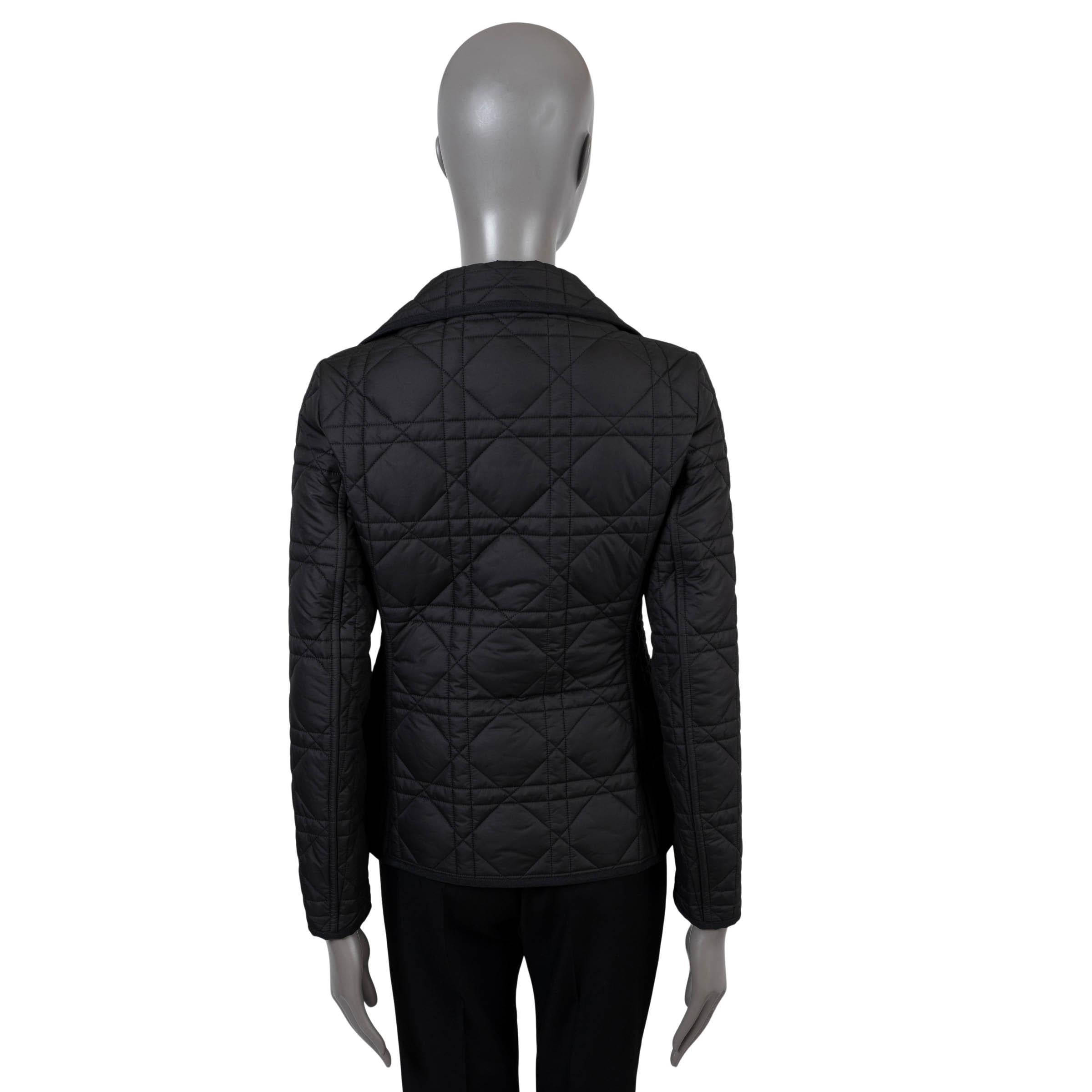 CHRISTIAN DIOR black polyester 30 MONTAIGNE MACROCANNAGE BAR Jacket 40 S For Sale at 1stDibs