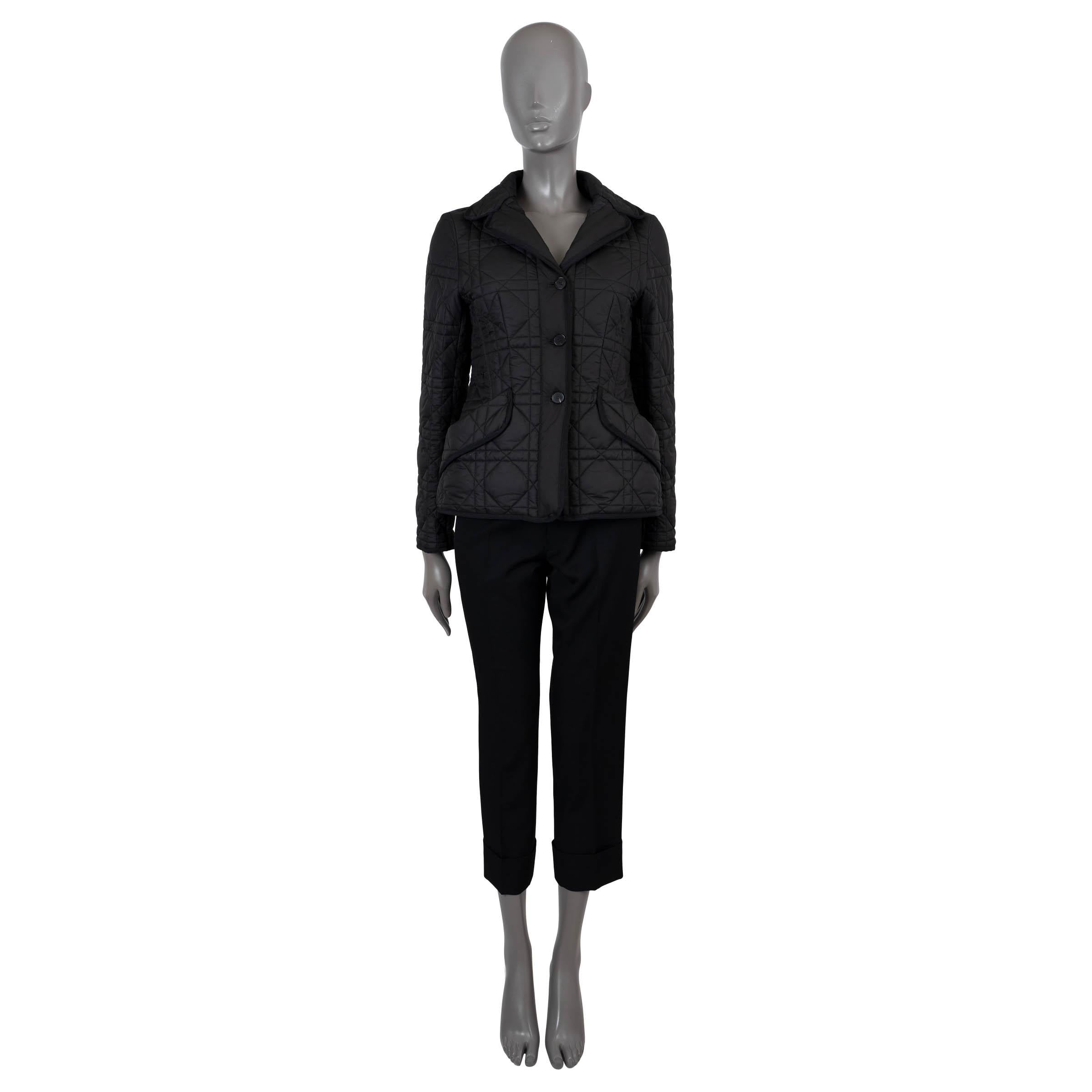CHRISTIAN DIOR Schwarzes Polyester 30 MONTAIGNE MACROCANNAGE BAR  Jacke 40 S 1