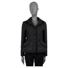 CHRISTIAN DIOR black polyester 30 MONTAIGNE MACROCANNAGE BAR Jacket 40 S