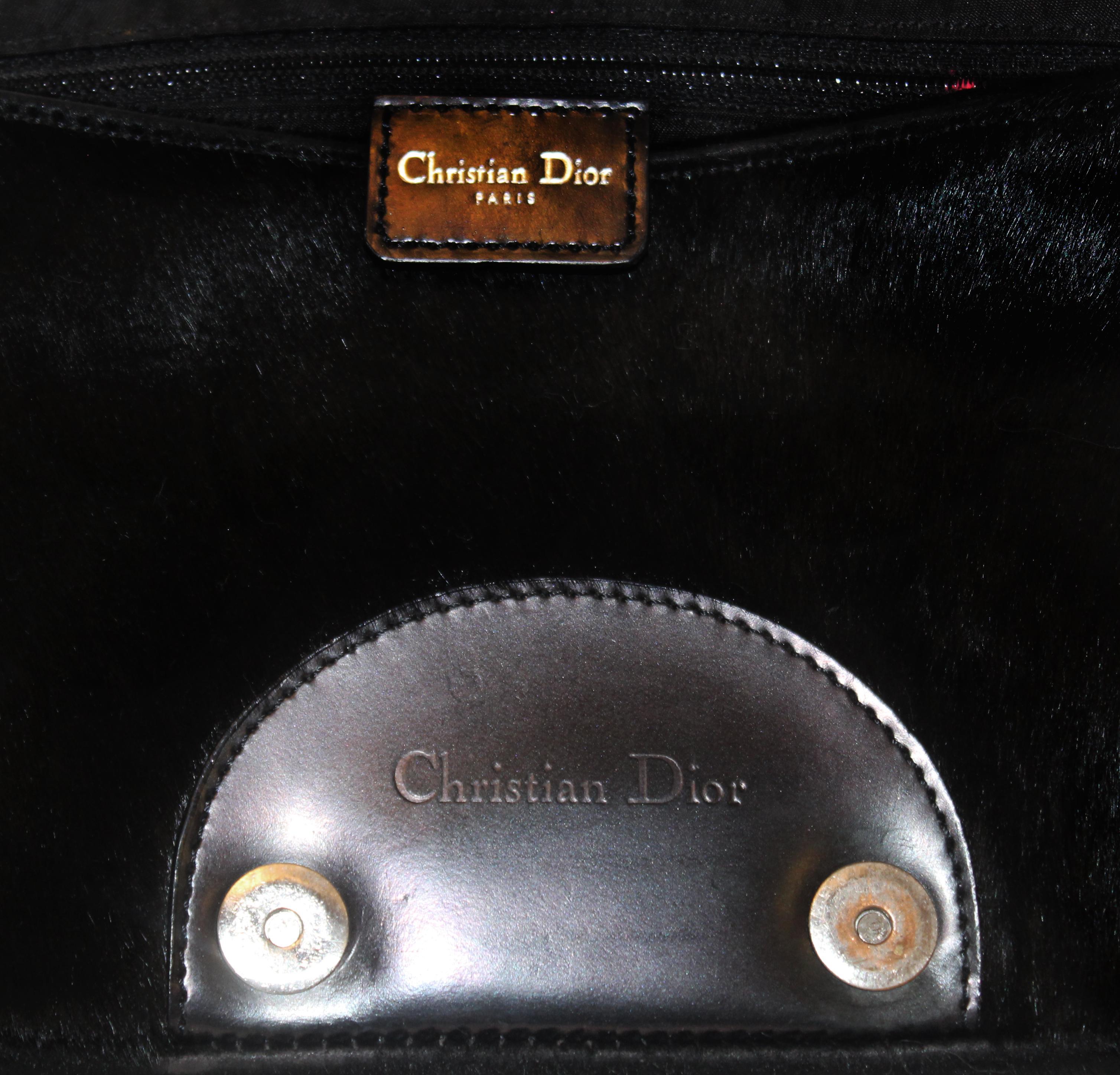 Christian Dior Black Pony Hair Malice Shoulder  Bag For Sale 1