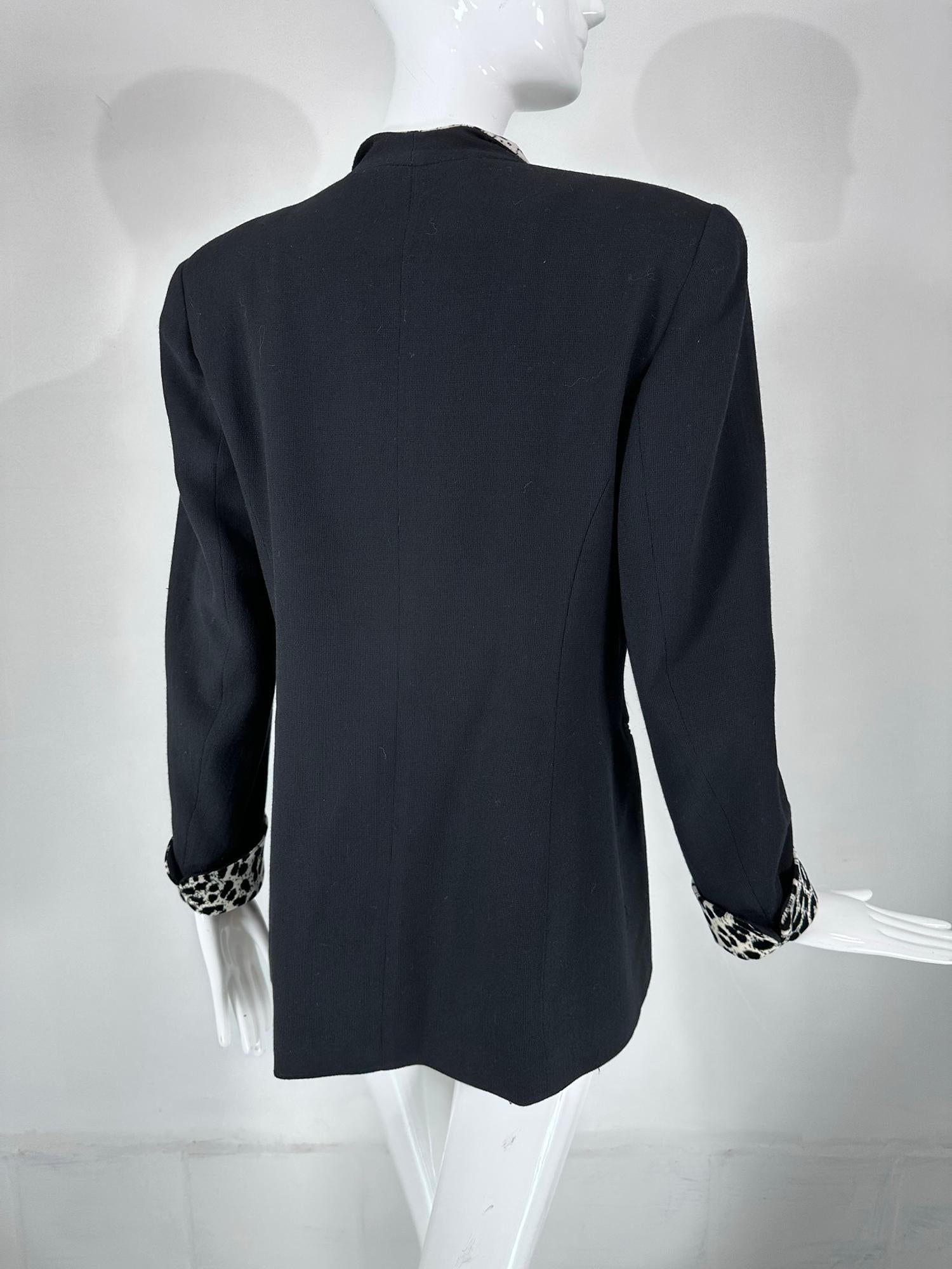Christian Dior Black Princess Seam Tuxedo Jacket Black White Velvet Lapels 1990s For Sale 2