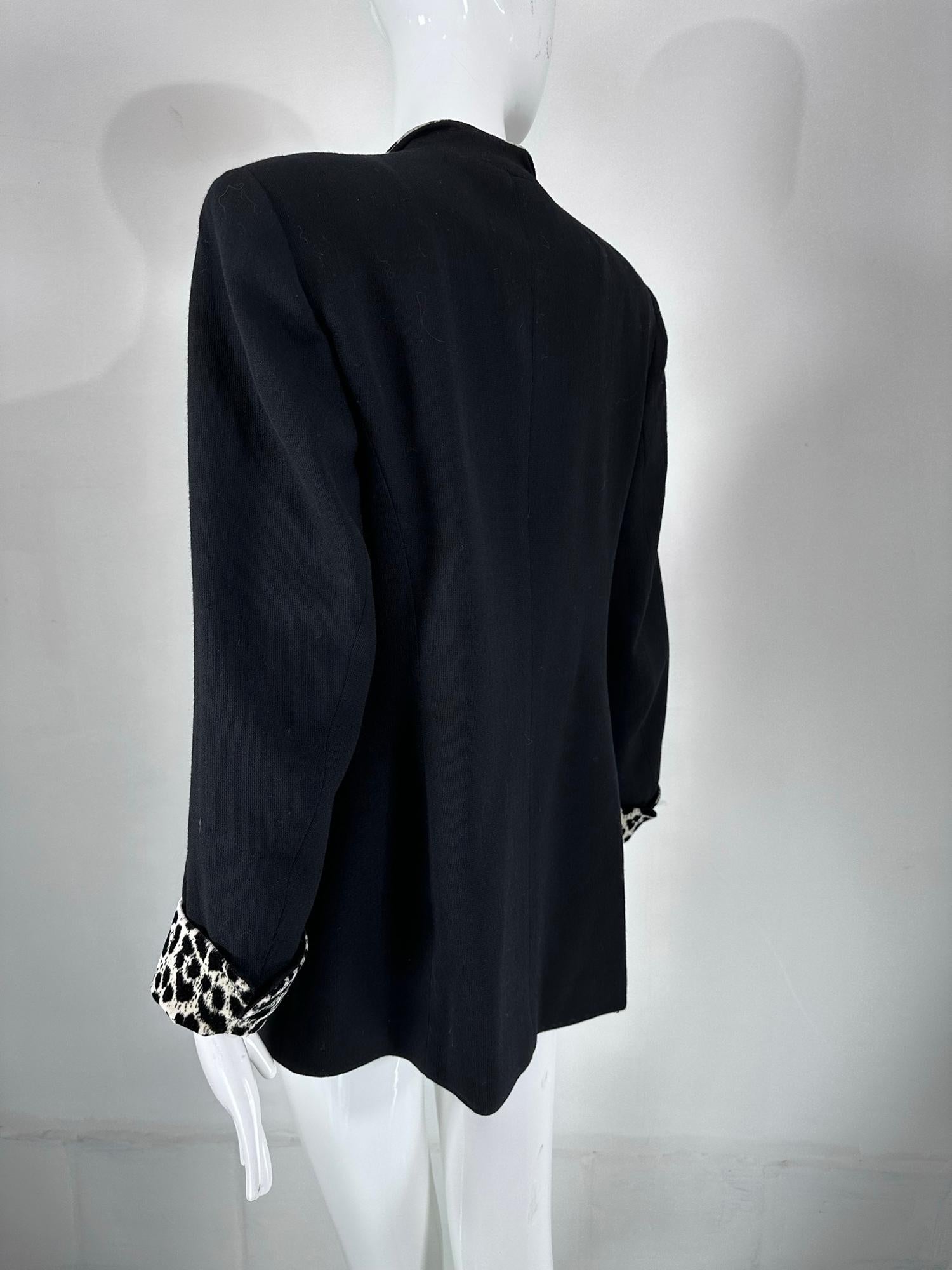 Christian Dior Black Princess Seam Tuxedo Jacket Black White Velvet Lapels 1990s For Sale 3
