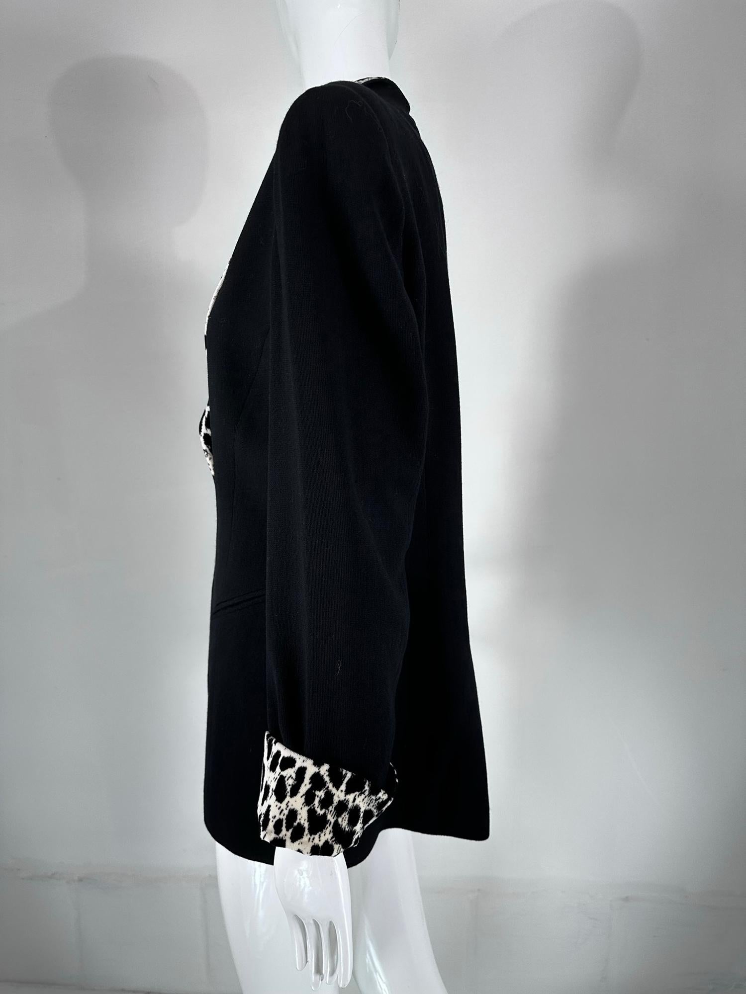 Christian Dior Black Princess Seam Tuxedo Jacket Black White Velvet Lapels 1990s For Sale 4