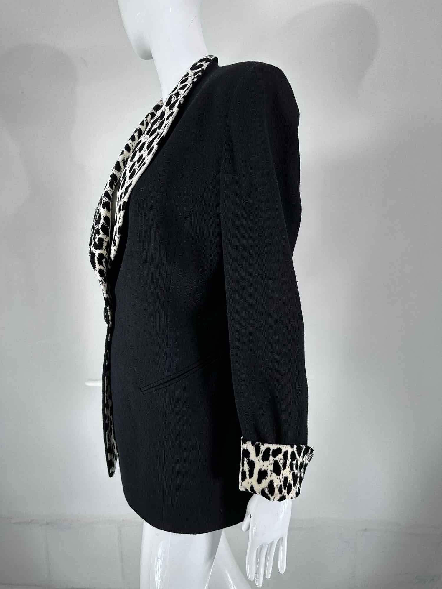 Christian Dior Black Princess Seam Tuxedo Jacket Black White Velvet Lapels 1990s For Sale 5