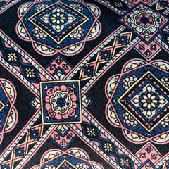 CHRISTIAN DIOR Black Purple Abstract Silk Tie