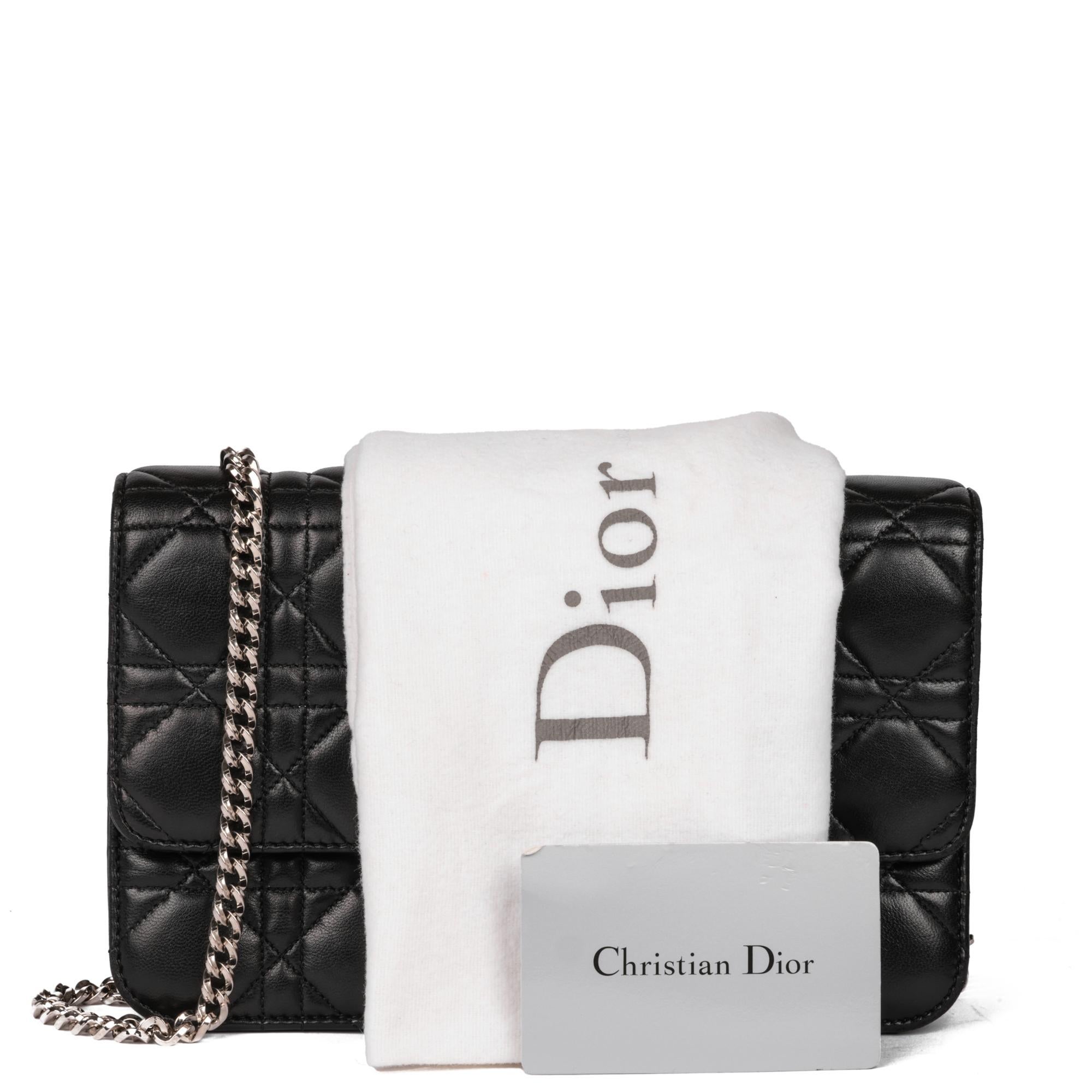 CHRISTIAN DIOR Black Quilted Lambskin Miss Dior Flap Bag 5