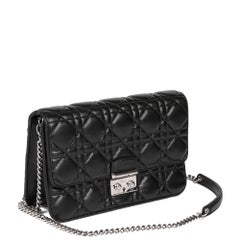 CHRISTIAN DIOR Black Quilted Lambskin Miss Dior Flap Bag