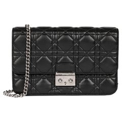 CHRISTIAN DIOR Black Quilted Lambskin Miss Dior Flap Bag