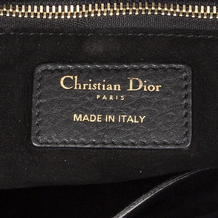 CHRISTIAN DIOR black quilted leather LADY DIOR LARGE Shoulder Bag 2