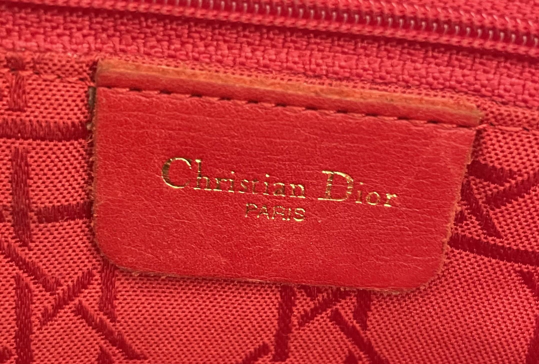 Christian Dior Black Quilted Nylon LARGE Lady Di Bag 1990s For Sale 6