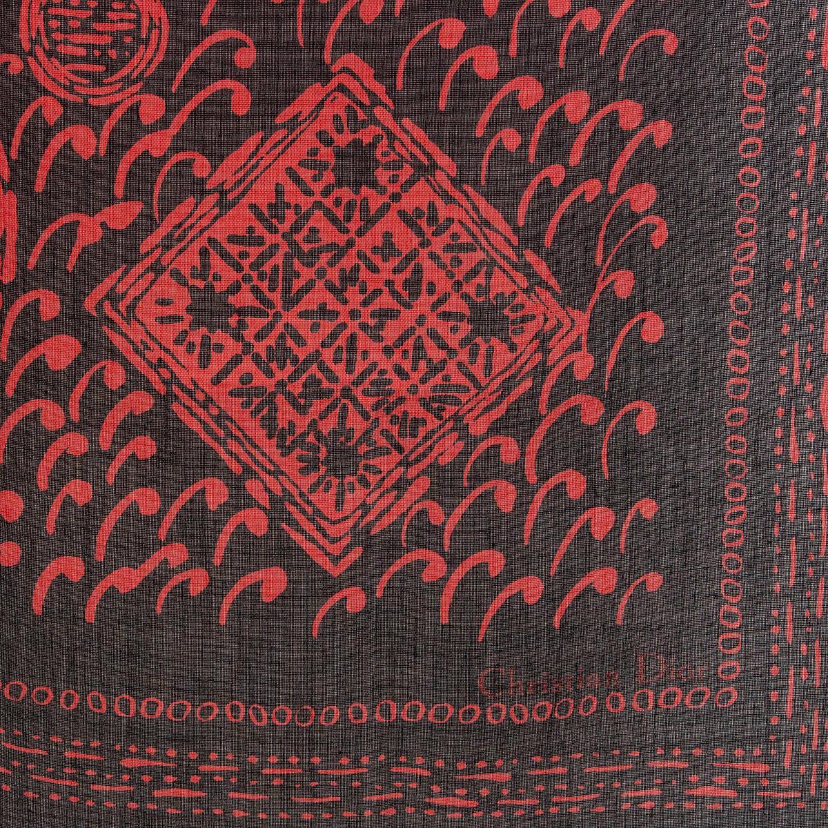 CHRISTIAN DIOR black & red cashmere & silk PLAYING CARD SYMBOLS Shawl Scarf For Sale 2