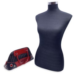 Christian Dior Black Red Leather Cadillac 1947 Montaigne Handbag