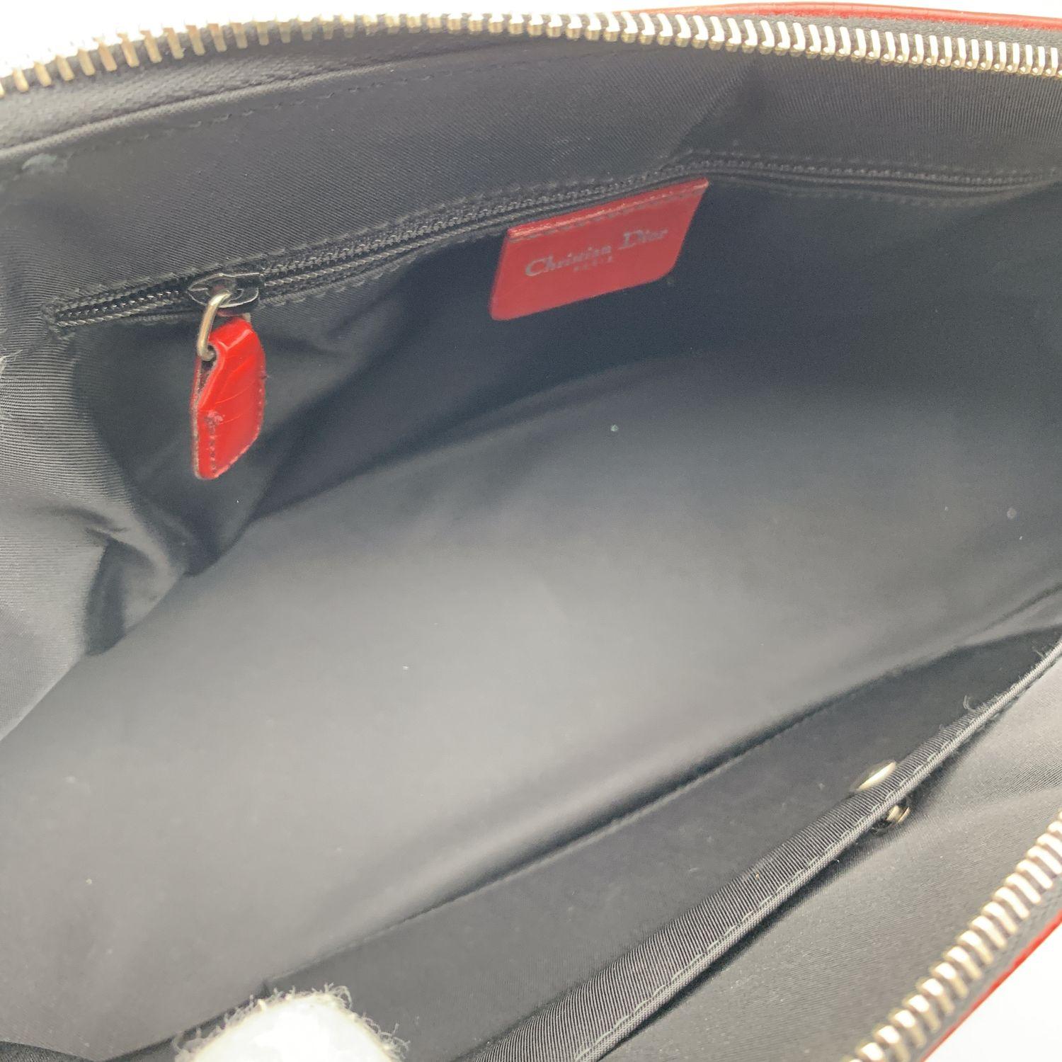 Christian Dior Black Red Leather Cadillac 1947 Montaigne Handbag 2