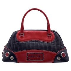 Used Christian Dior Black Red Leather Cadillac 1947 Montaigne Handbag