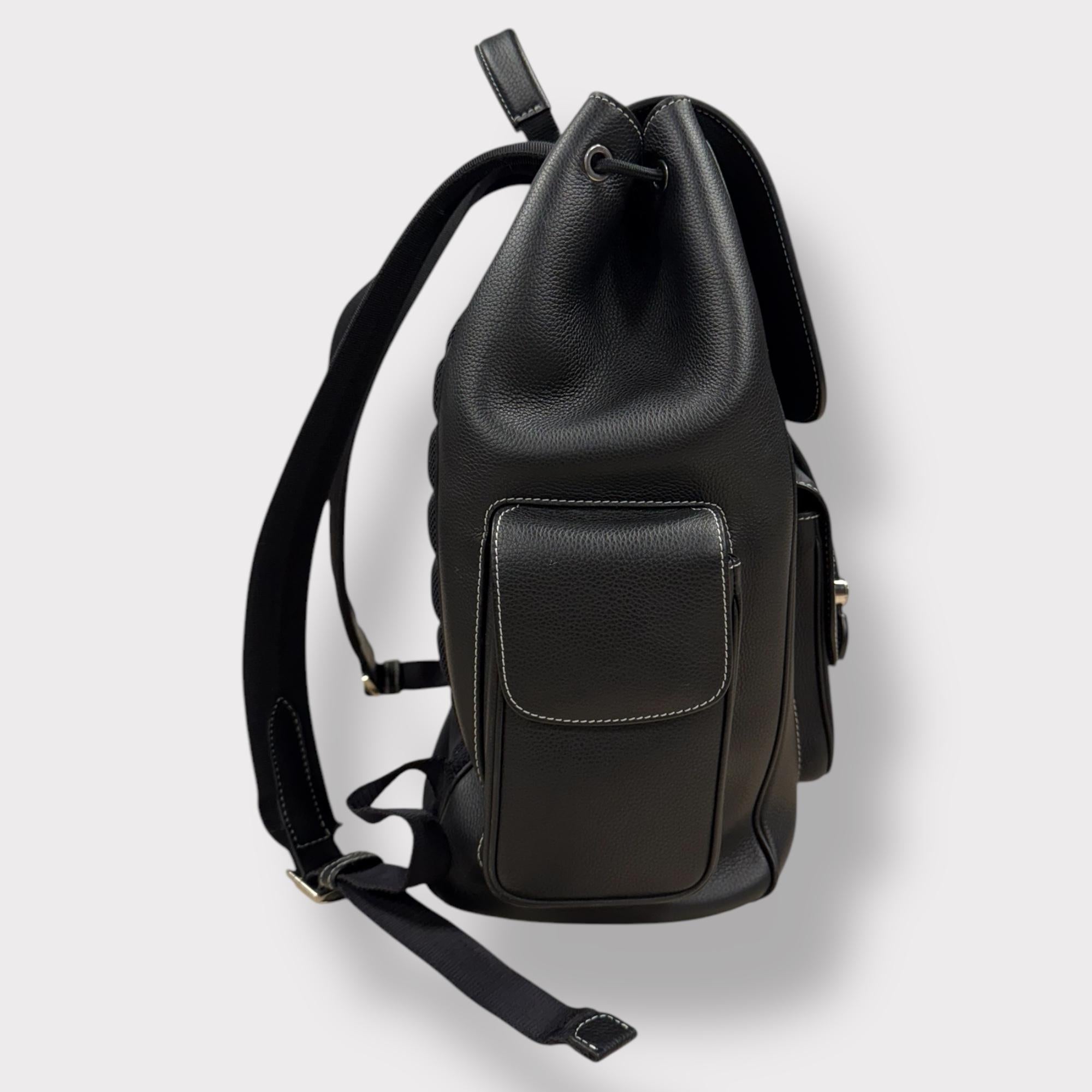 Black CHRISTIAN DIOR BLACK SADDLE BACKPACK MEN PRE OWNED KIM JONES COLLECTION 2022 vau For Sale