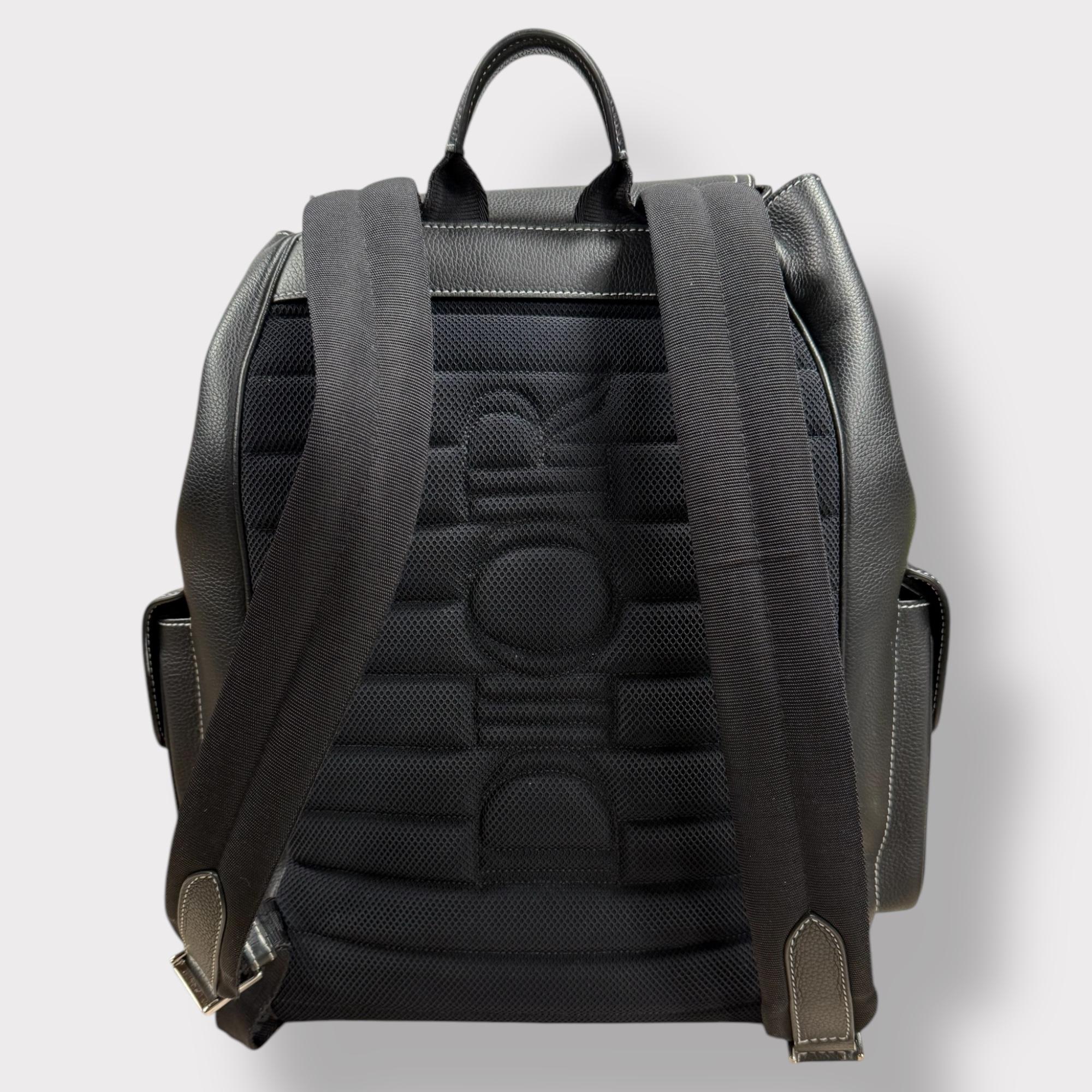 CHRISTIAN DIOR BLACK SADDLE BACKPACK MEN PRE OWNED KIM JONES COLLECTION 2022 vau For Sale 4