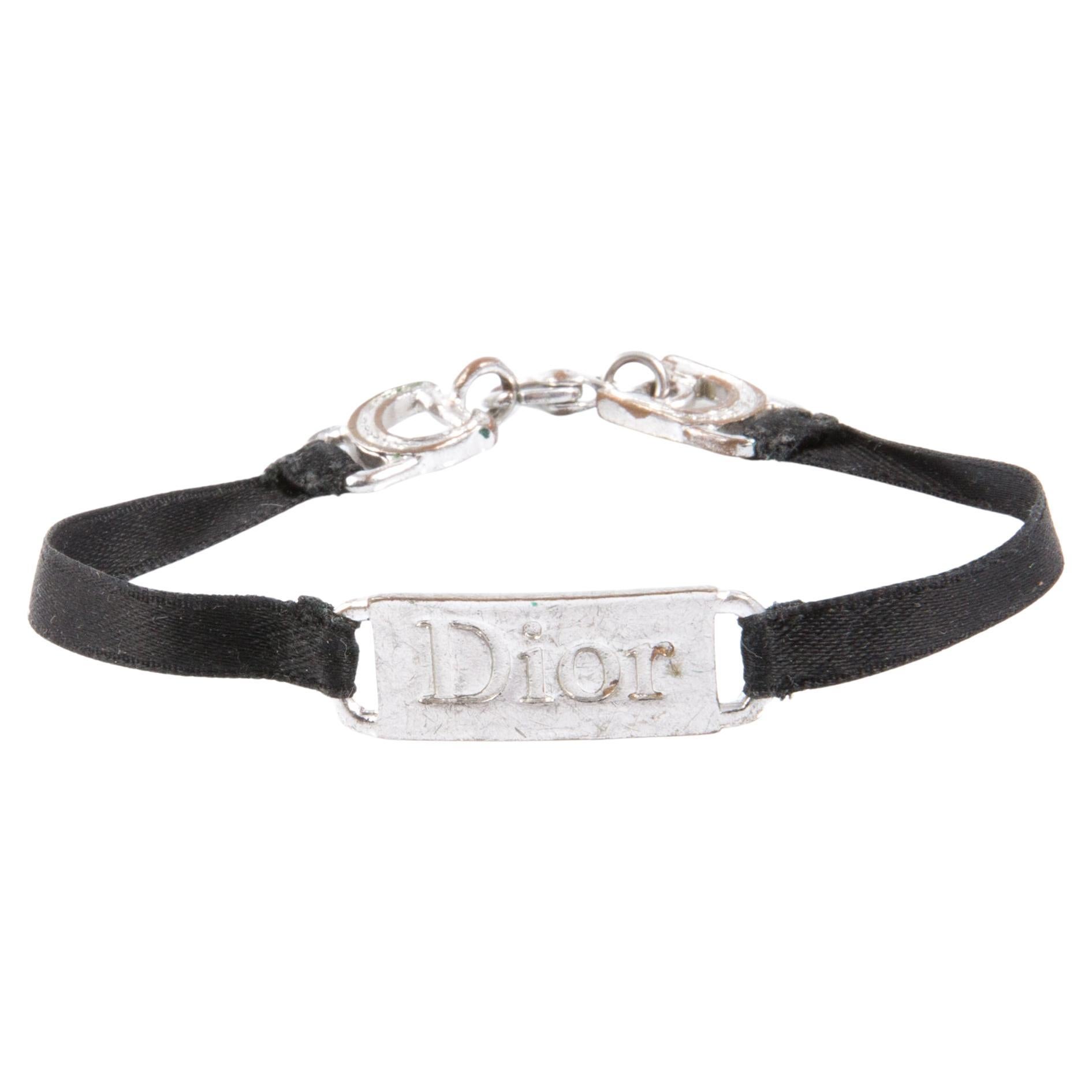 Bracciale "Dior" in raso nero di Christian Dior