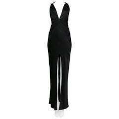 CHRISTIAN DIOR  Black Satin Jean Harlow Gown