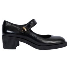 CHRISTIAN DIOR cuir noir D-DOLL MARY JANE Chaussures 39