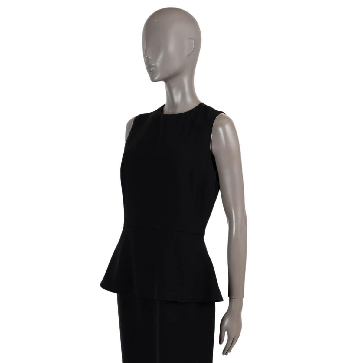 Black CHRISTIAN DIOR black silk 2014 PEPLUM Dress 40 M For Sale